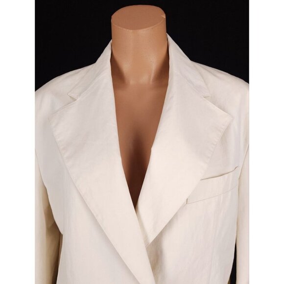 LOW CLASSIC Cotton Blazer Size S Womens Ivory Jacket $450 - Picture 5 of 16